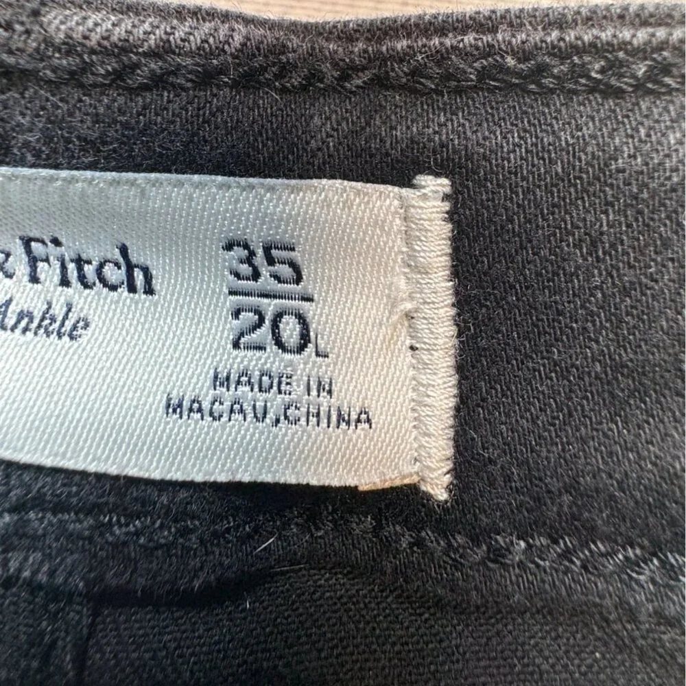 Abercrombie & Fitch Womens High Rise Skinny Ankle Jeans Size 35/20 Black Denim